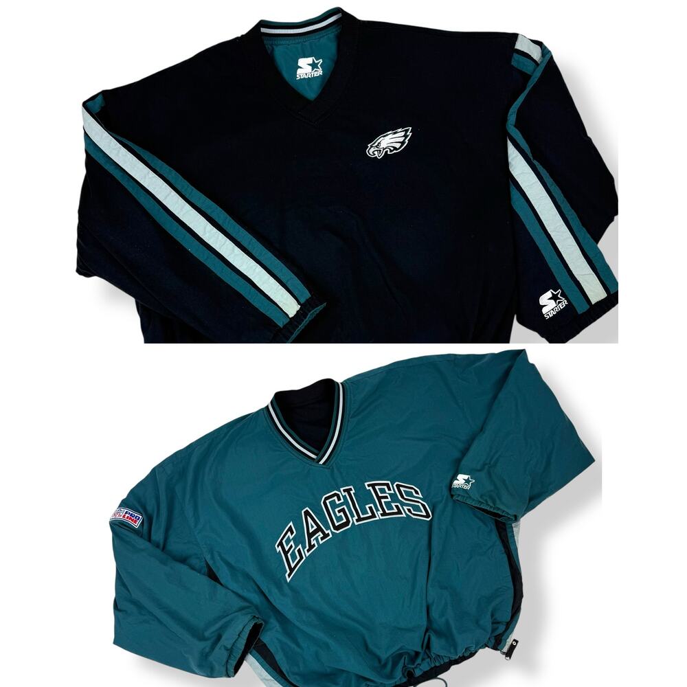Vintage reversible STARTER EAGLES NFL PROLINE pullover jacket